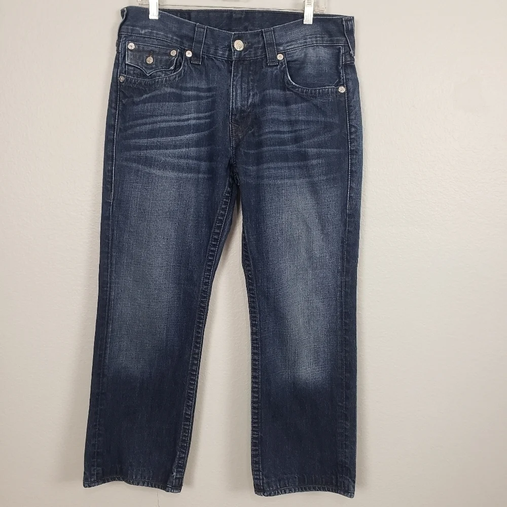 TRUE RELIGION Men's Jeans Straight Dark Wash Sz 34